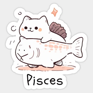 Pisces Cat Sticker